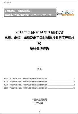 2013-2014年3月河北省电线、电缆、光缆及电工器材制造行业经营状况月报